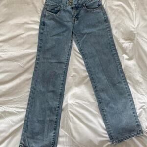 Prettylittlething blue straight leg jeans